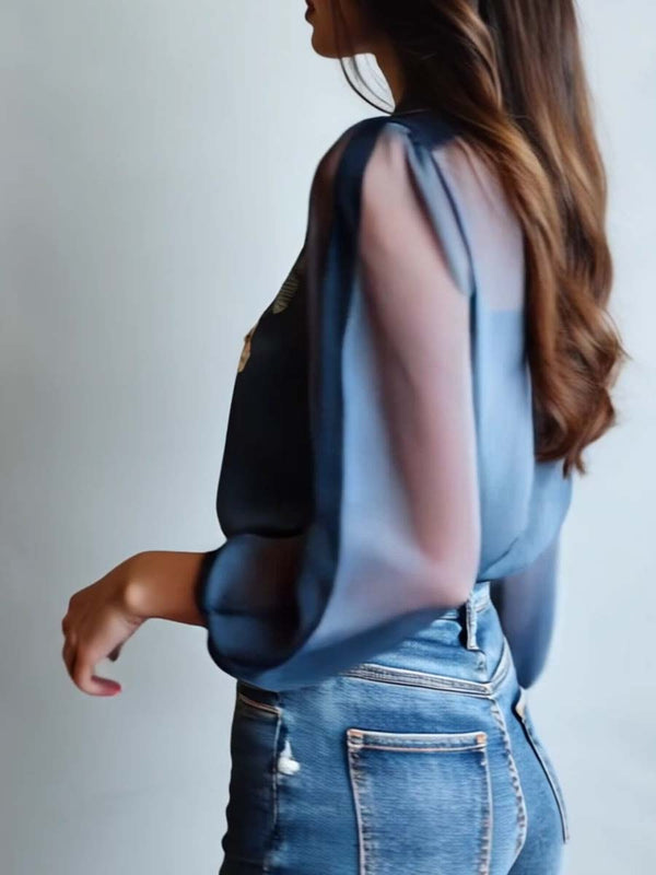 Blusa bohemia floral elegante