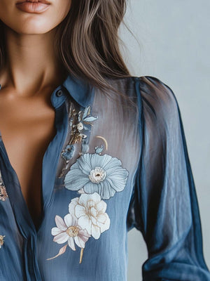 Blusa bohemia floral elegante
