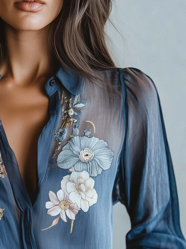 Blusa bohemia floral elegante