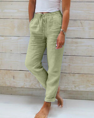 Women’s Relaxed Drawstring Pants with Tapered Fit Everyday Casual Style