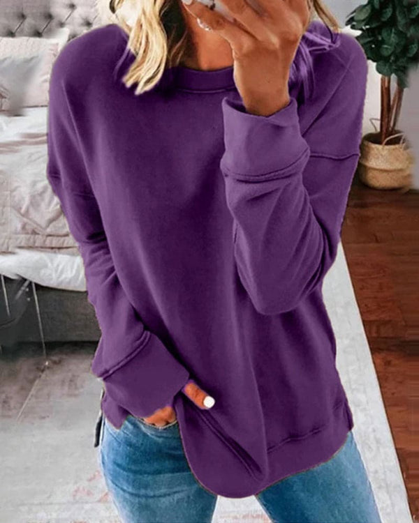Women's Relaxed Crew Neck Pullover Sweater