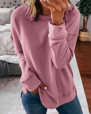 Women's Relaxed Crew Neck Pullover Sweater