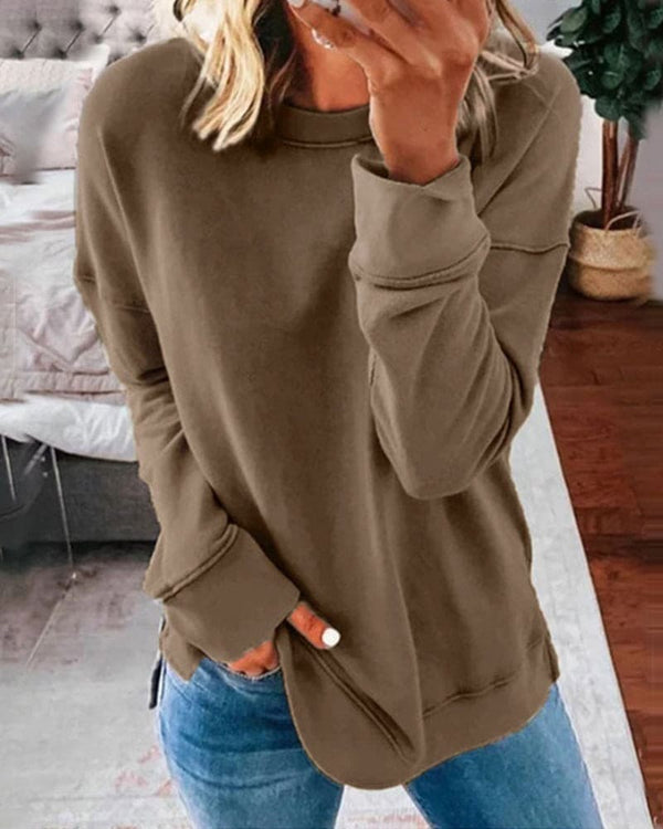 Women's Relaxed Crew Neck Pullover Sweater