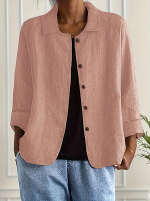 Women's Casual Button-Front Collared Blouse
