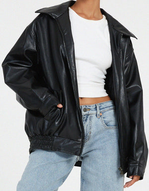 Women’s Oversized Casual Streetwear Bomber Jacket