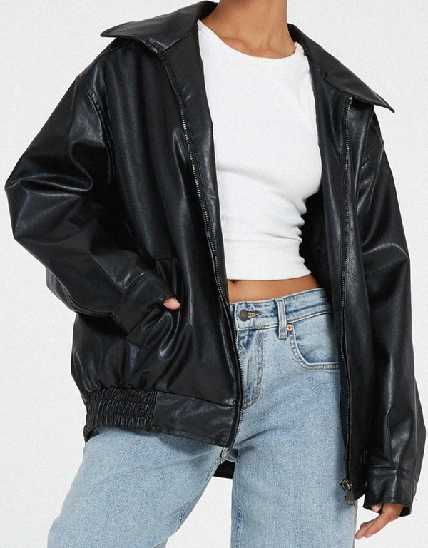 Women’s Oversized Casual Streetwear Bomber Jacket