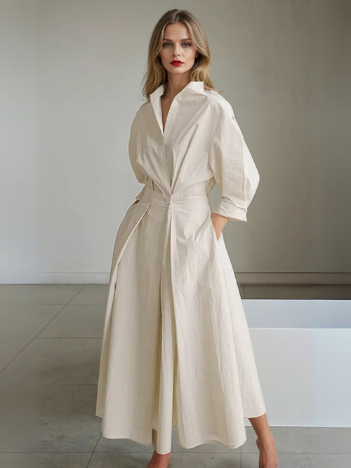 Vestido camisa plisado con estilo