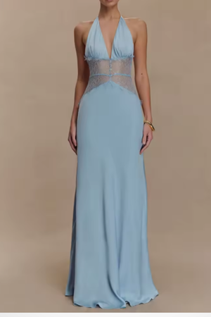 Women's Halter Neck Backless Maxi Dress