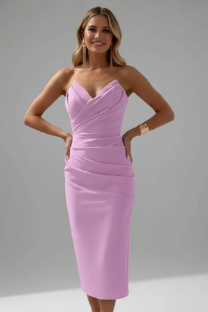 Women’s Sweetheart Neck Bodycon Midi Dress for Elegant Occasions