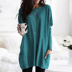 Women's Oversized Relaxed Fit Long Sleeve Tunic Top