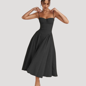 Women's Sweetheart Neckline Corset Midi Dress