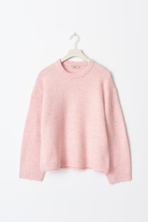 Suéter de punto para mujer con cuello redondo y ajuste relajado