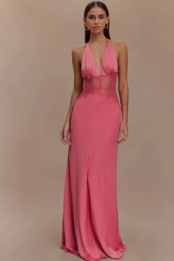 Women's Halter Neck Backless Maxi Dress