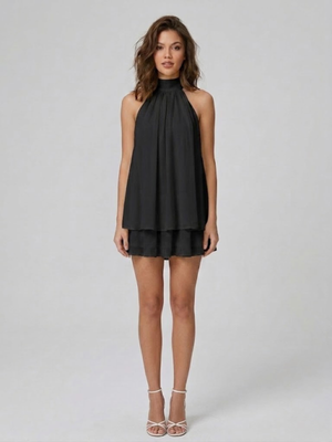 Vestido mini sin espalda para mujer con escote halter