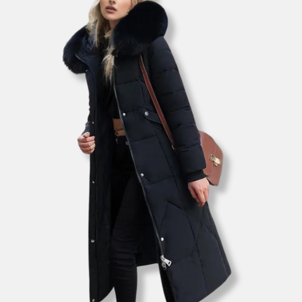 Luxury Faux Fur Hooded Long Puffer Coat