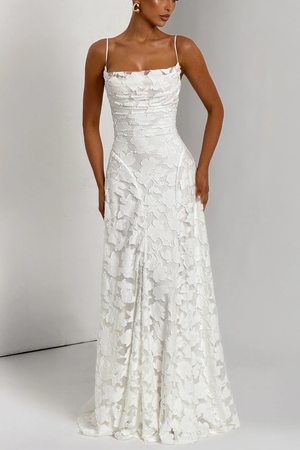 Women’s Floral Lace Mermaid Maxi Dress for Elegant Evening Events