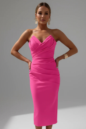 Women’s Sweetheart Neck Bodycon Midi Dress for Elegant Occasions