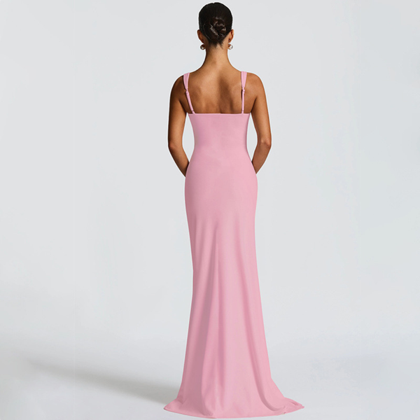 Women's Square Neck Maxi Dress for Evening Wear