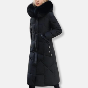 Luxury Faux Fur Hooded Long Puffer Coat