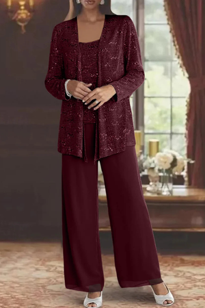 Women's Elegant 3-Piece Wide-Leg Pants Set