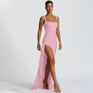 Women's Square Neck Maxi Dress for Evening Wear