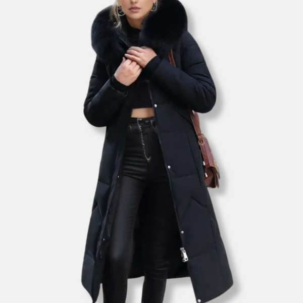 Luxury Faux Fur Hooded Long Puffer Coat