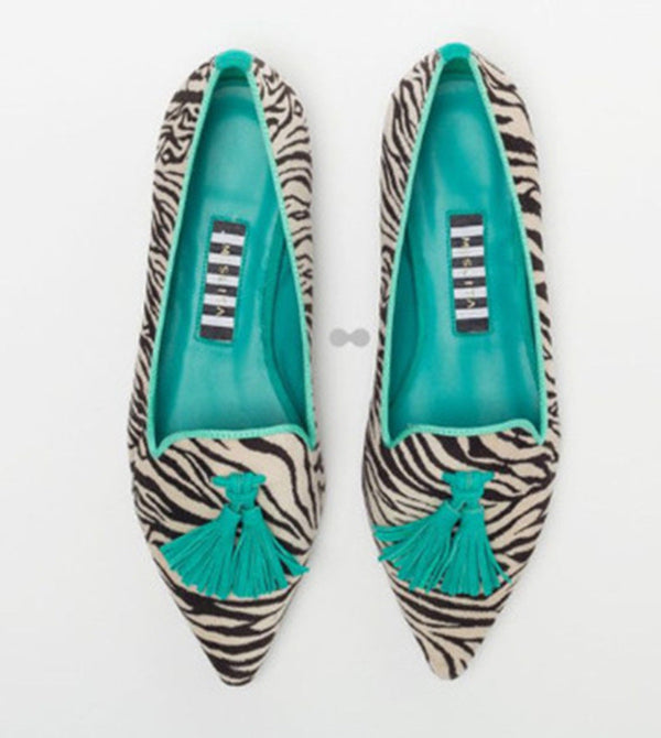 Women’s Pointed Toe Flat Shoes with Decorative Fringe
