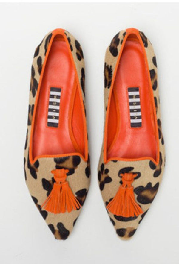 Women’s Pointed Toe Flat Shoes with Decorative Fringe