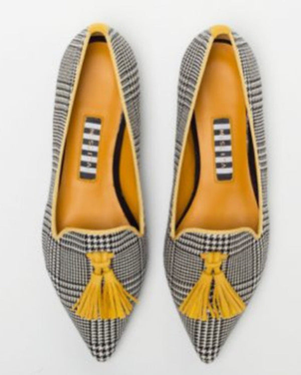 Women’s Pointed Toe Flat Shoes with Decorative Fringe