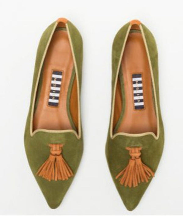 Women’s Pointed Toe Flat Shoes with Decorative Fringe