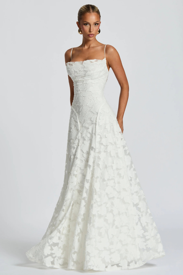 Women’s Floral Lace Mermaid Maxi Dress for Elegant Evening Events