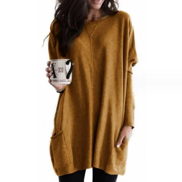 Women's Oversized Relaxed Fit Long Sleeve Tunic Top