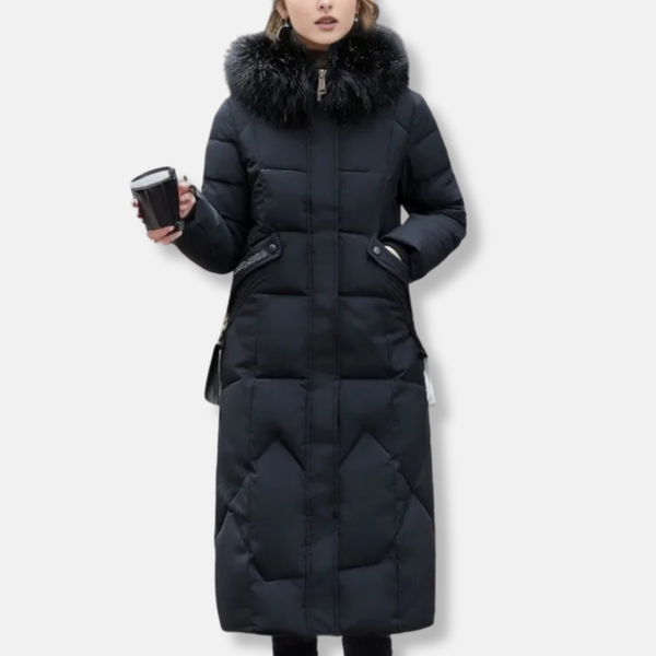Luxury Faux Fur Hooded Long Puffer Coat