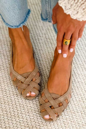 Women’s Strappy Woven Summer Flat Sandals