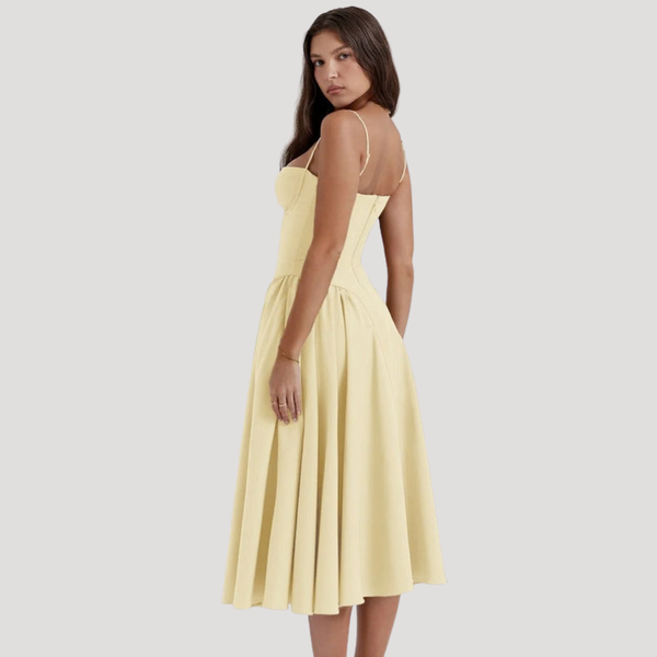 Women's Sweetheart Neckline Corset Midi Dress