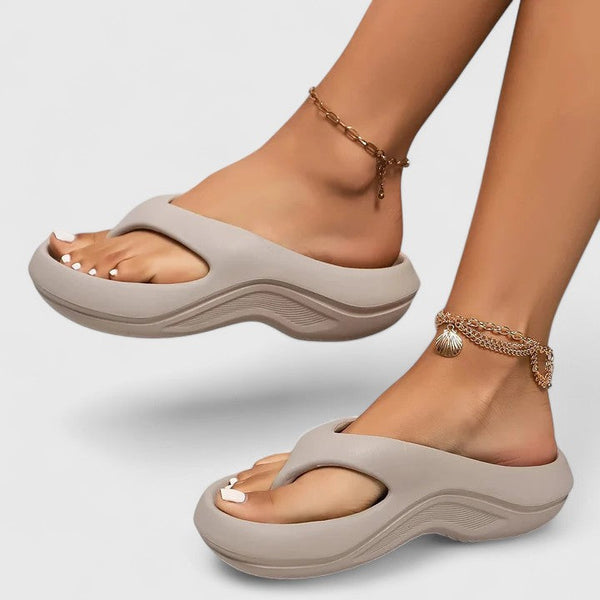 Women's Platform Slide Sandals with Cushioned Footbed