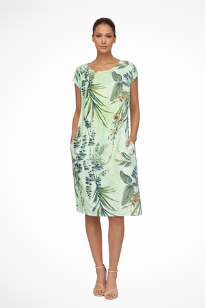 Women’s Tropical Floral Print Midi Dress Casual Short Sleeve