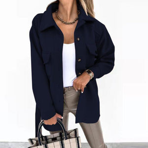 Women's Belted Utility Jacket with Flap Pockets
