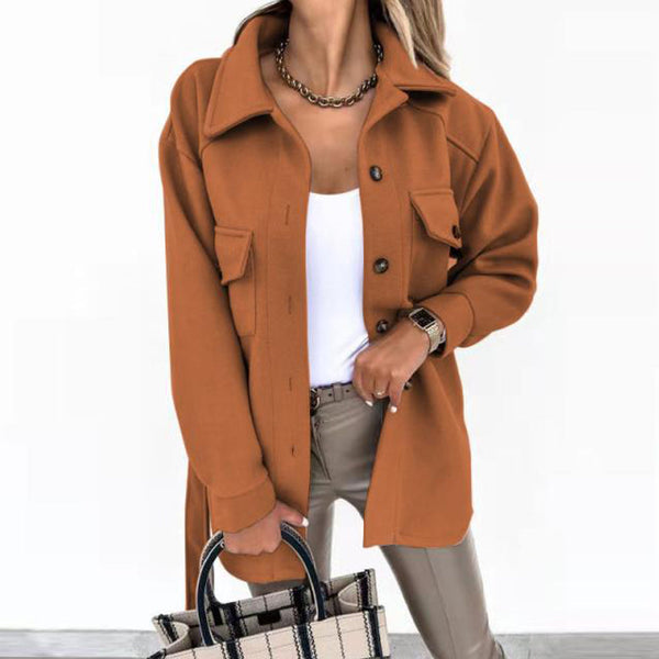 Women's Belted Utility Jacket with Flap Pockets