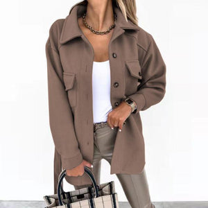 Women's Belted Utility Jacket with Flap Pockets