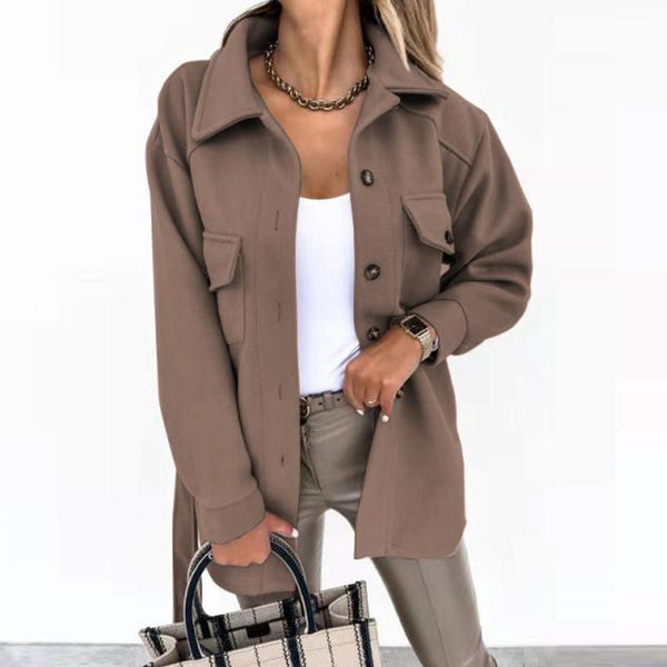 Women's Belted Utility Jacket with Flap Pockets