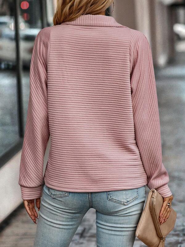 Women's Half-Zip Ribbed Sweater
