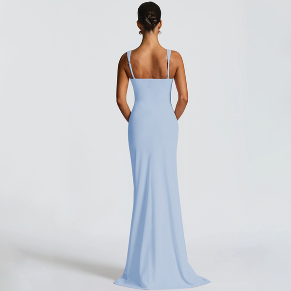 Women's Square Neck Maxi Dress for Evening Wear