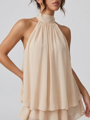 Vestido mini sin espalda para mujer con escote halter