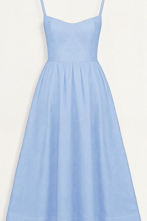 Women’s Square Neck Midi Sundress with Flowy A-Line Silhouette