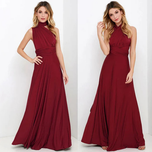 Women's Crossback Evening Gown Maxi Dress