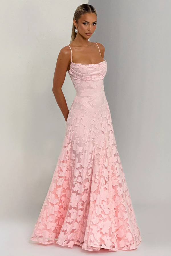 Women’s Floral Lace Mermaid Maxi Dress for Elegant Evening Events