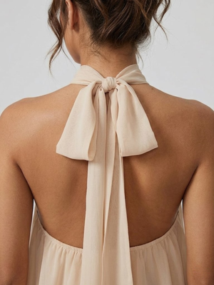 Vestido mini sin espalda para mujer con escote halter