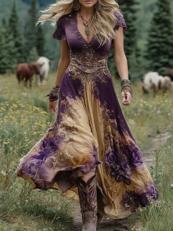 Vestido maxi bohemio floral para mujer