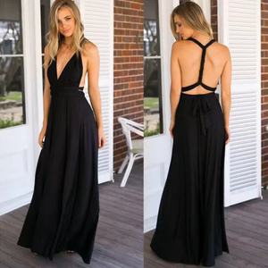 Women's Crossback Evening Gown Maxi Dress